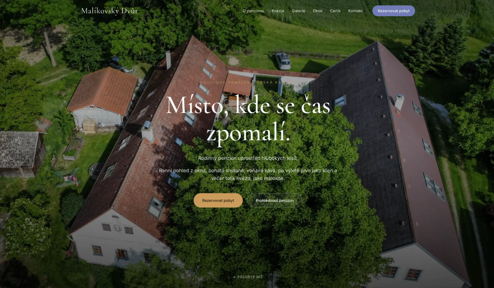 Náhled webu Malíkovský Dvůr