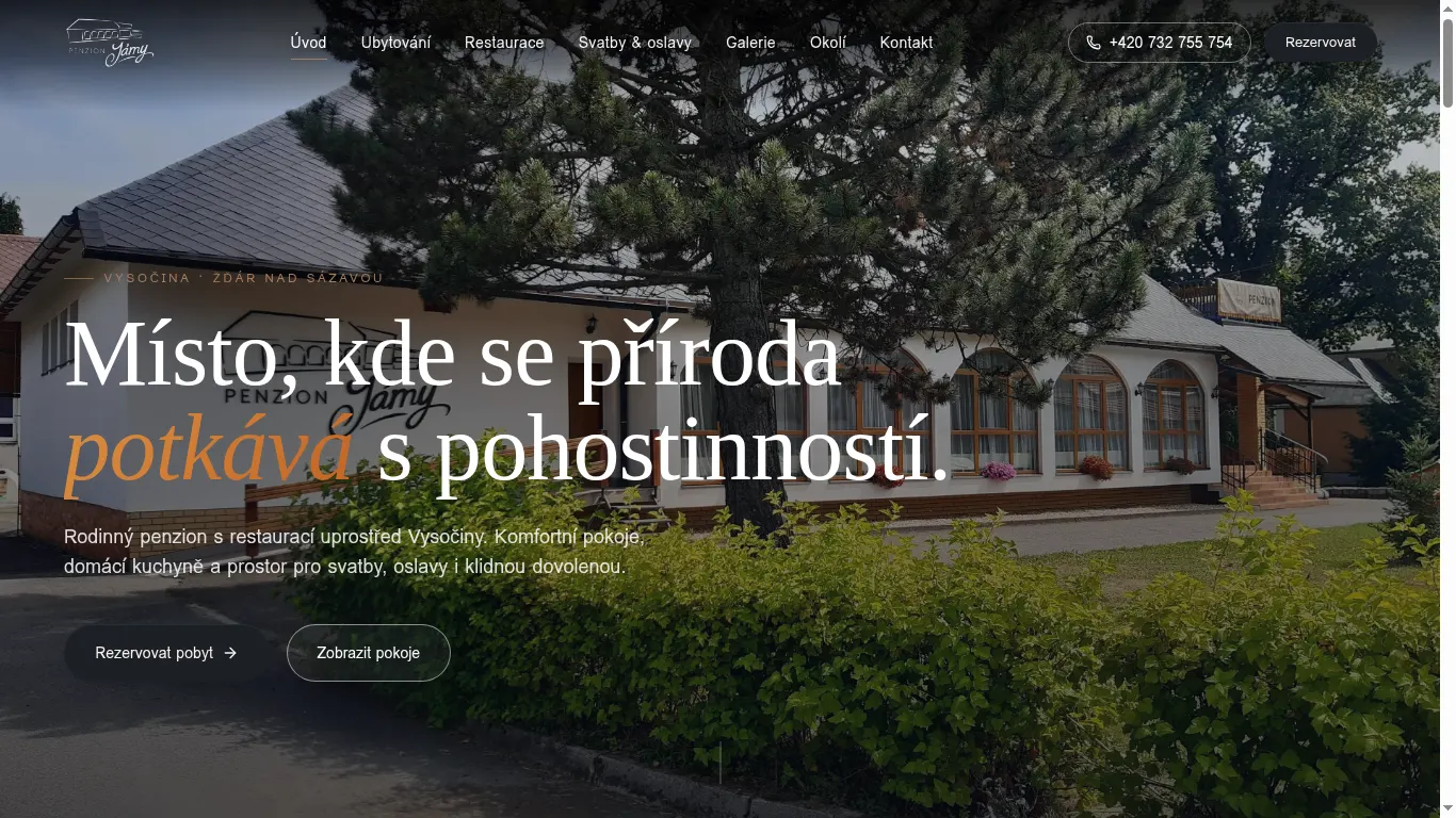 Náhled webu Penzion Jámy